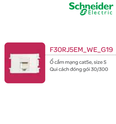 Ổ cắm mạng cat5e - cỡ S F30RJ5EM_WE_G19